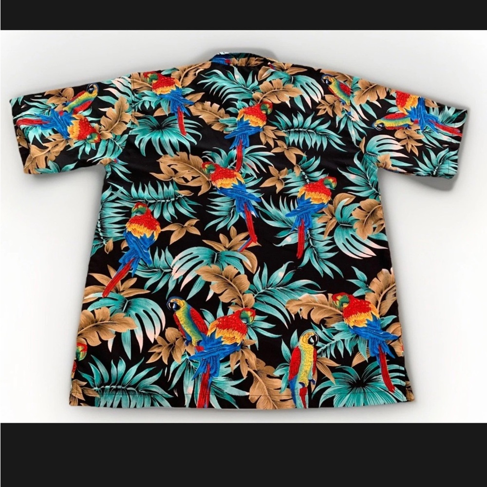 Pacific Company Men’s Hawaiian shirt Medium Floral Beach Parrot Print Magnum PI - Picture 10 of 14